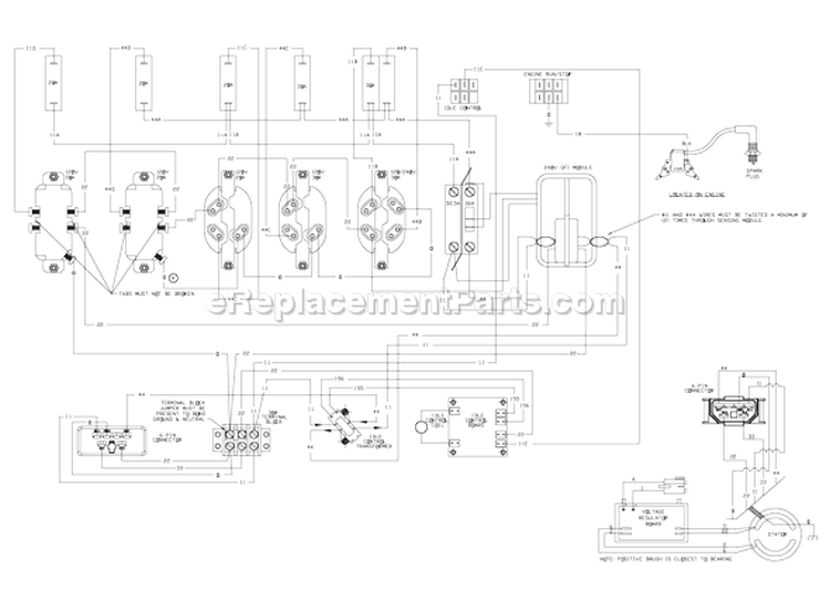 Page E Diagram and Parts List for 030375-0  Briggs and Stratton Generator